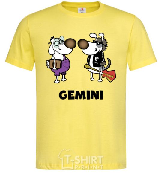 Мужская футболка Близнюки пес Лимонный фото