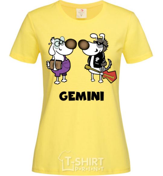 Women's T-shirt Gemini dog cornsilk фото