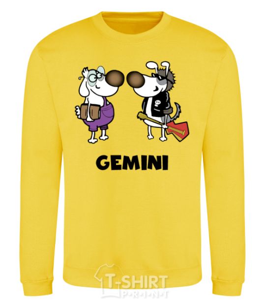 Sweatshirt Gemini dog yellow фото