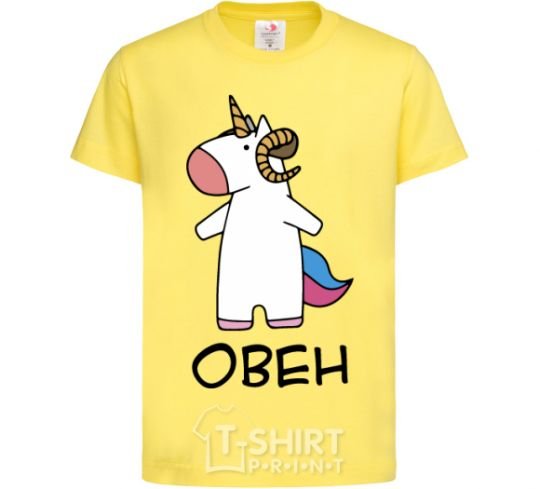 Kids T-shirt Aries unicorn cornsilk фото