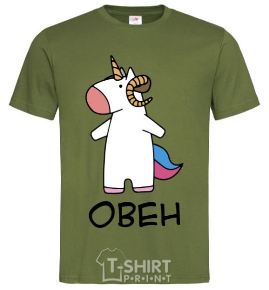 Men's T-Shirt Aries unicorn millennial-khaki фото