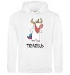 Men`s hoodie Taurus unicorn White фото
