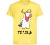 Kids T-shirt Taurus unicorn cornsilk фото