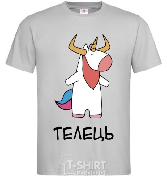 Men's T-Shirt Taurus unicorn grey фото