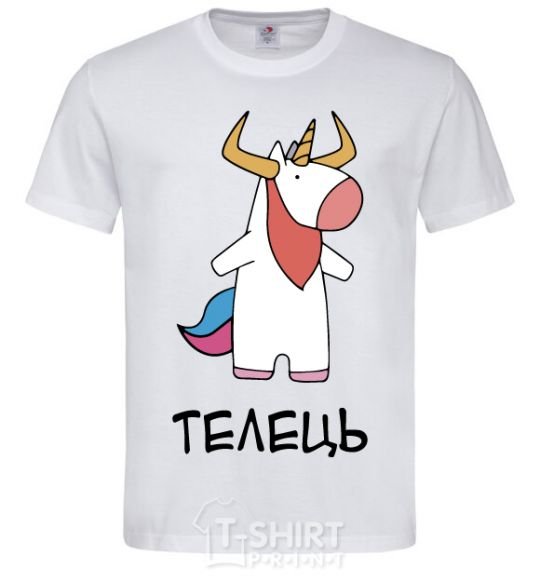 Men's T-Shirt Taurus unicorn White фото