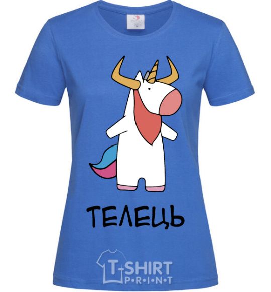 Women's T-shirt Taurus unicorn royal-blue фото