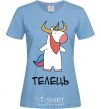 Women's T-shirt Taurus unicorn sky-blue фото
