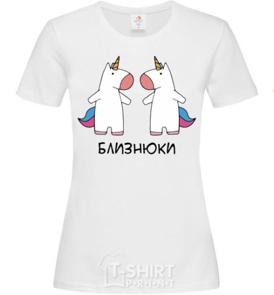 Women's T-shirt Gemini unicorn White фото