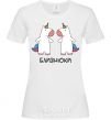 Women's T-shirt Gemini unicorn White фото