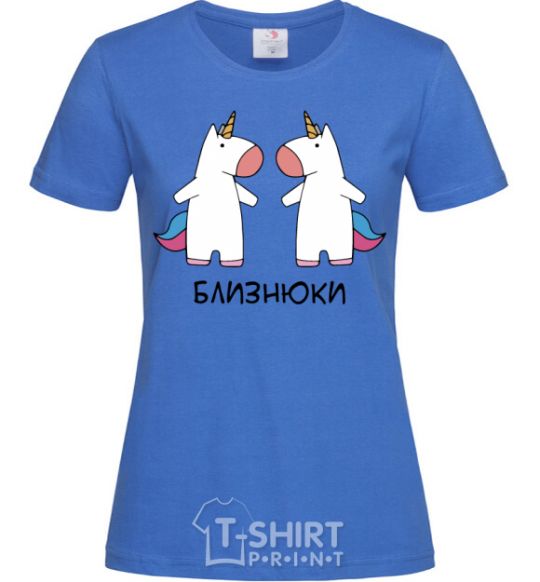 Women's T-shirt Gemini unicorn royal-blue фото