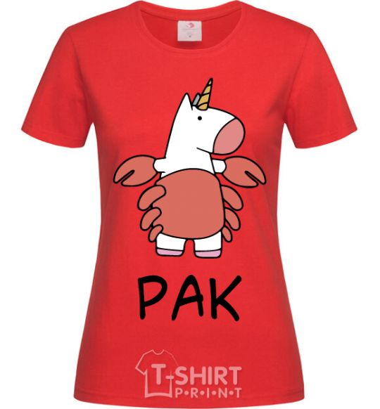 Women's T-shirt Unicorn cancer red фото