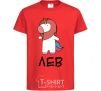 Kids T-shirt Лев єдиноріг red фото