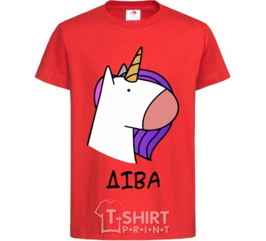 Kids T-shirt Virgin unicorn red фото