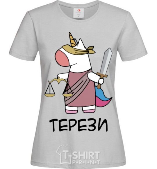 Women's T-shirt Libra unicorn grey фото