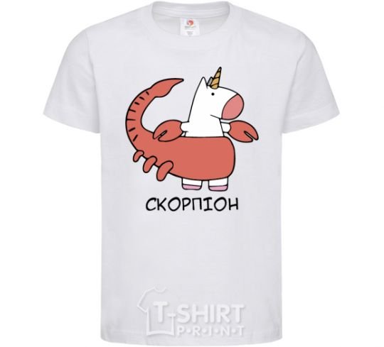 Kids T-shirt Scorpio unicorn White фото