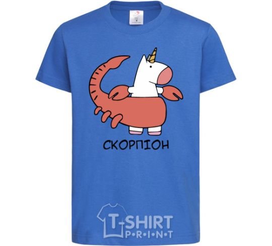 Kids T-shirt Scorpio unicorn royal-blue фото