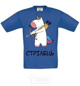 Kids T-shirt Sagittarius unicorn royal-blue фото