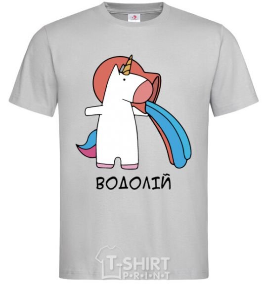 Men's T-Shirt Aquarius unicorn grey фото