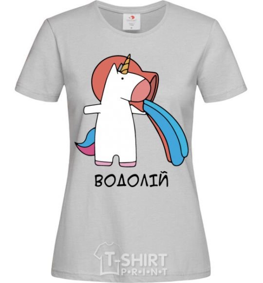 Women's T-shirt Aquarius unicorn grey фото