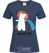 Women's T-shirt Aquarius unicorn navy-blue фото