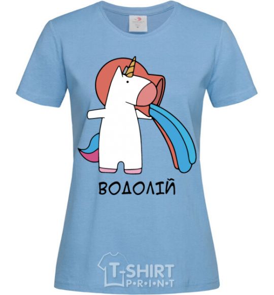 Women's T-shirt Aquarius unicorn sky-blue фото