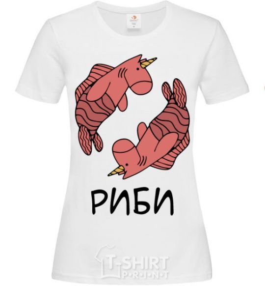 Women's T-shirt Unicorn fish White фото