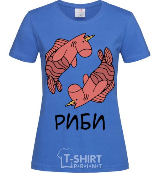 Women's T-shirt Unicorn fish royal-blue фото