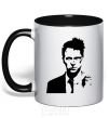 Mug with a colored handle Fight club black black фото