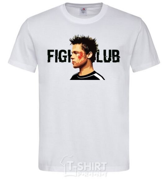 Мужская футболка Fight club Brad Pitt Белый фото
