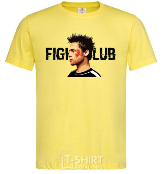 Мужская футболка Fight club Brad Pitt Лимонный фото
