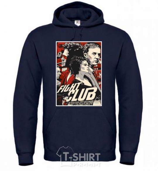 Men`s hoodie Fight club poster navy-blue фото