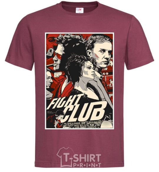 Мужская футболка Fight club poster Бордовый фото