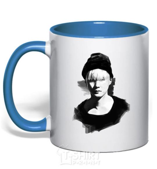 Mug with a colored handle Suga brush royal-blue фото