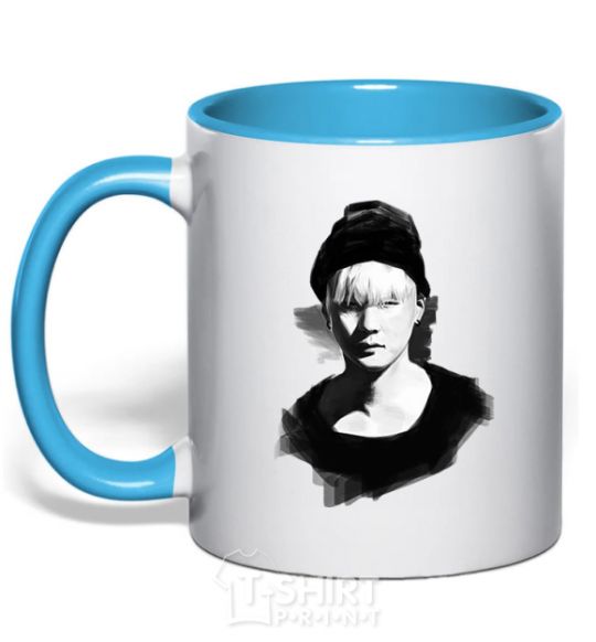 Mug with a colored handle Suga brush sky-blue фото
