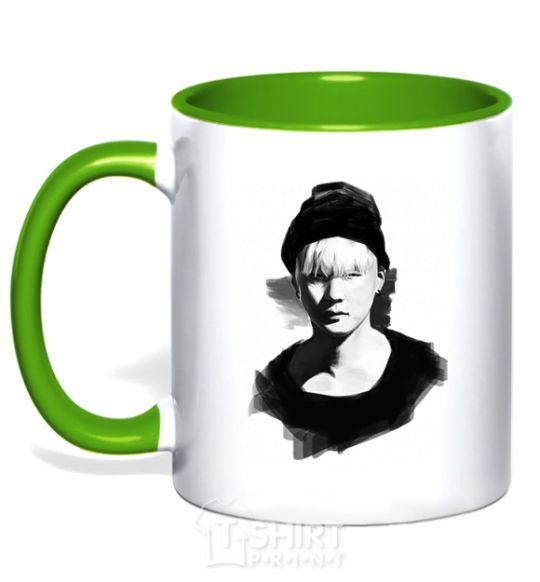 Mug with a colored handle Suga brush kelly-green фото