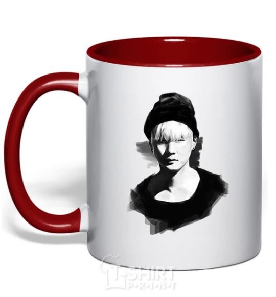 Mug with a colored handle Suga brush red фото