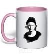 Mug with a colored handle Suga brush light-pink фото