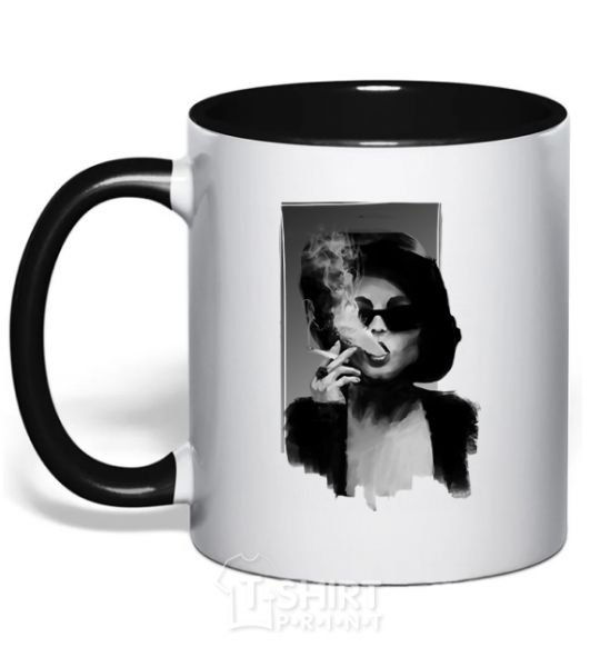 Mug with a colored handle Marla Singer black фото