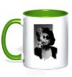 Mug with a colored handle Marla Singer kelly-green фото