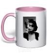 Mug with a colored handle Marla Singer light-pink фото