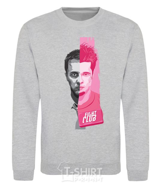 Sweatshirt Fight Club pink and gray sport-grey фото