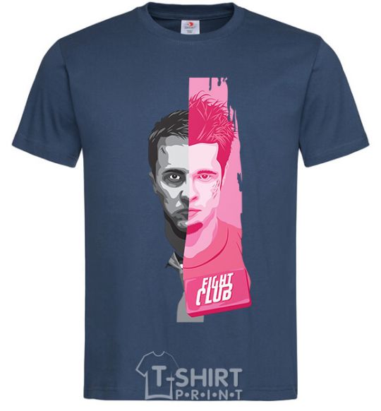 Men's T-Shirt Fight Club pink and gray navy-blue фото