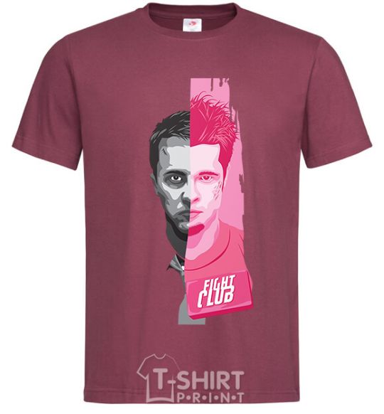 Men's T-Shirt Fight Club pink and gray burgundy фото