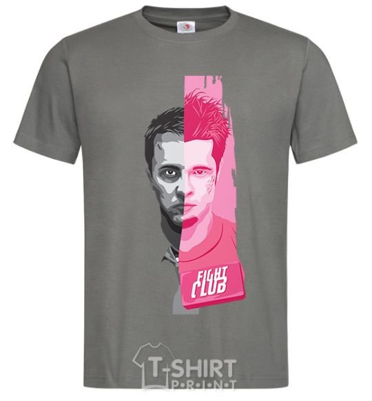Men's T-Shirt Fight Club pink and gray dark-grey фото