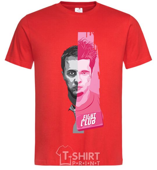 Мужская футболка Бойцовский клуб розово-серый Красный фото