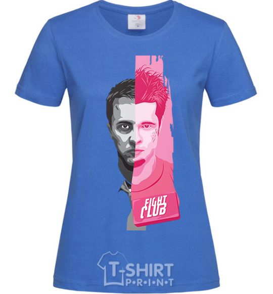 Women's T-shirt Fight Club pink and gray royal-blue фото