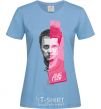 Women's T-shirt Fight Club pink and gray sky-blue фото