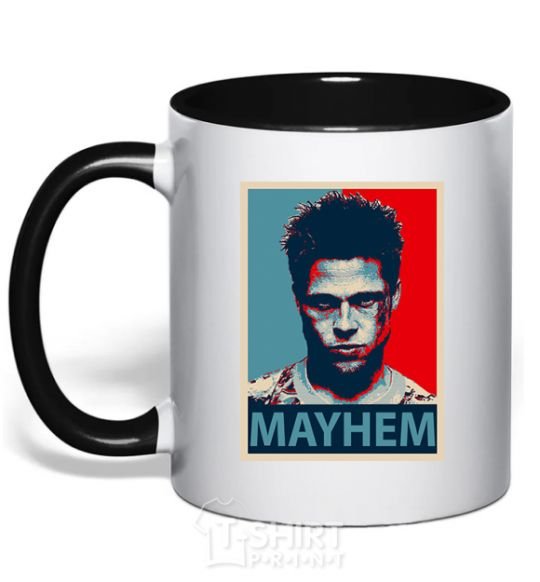 Mug with a colored handle Mayhem black фото