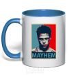 Mug with a colored handle Mayhem royal-blue фото