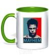 Mug with a colored handle Mayhem kelly-green фото